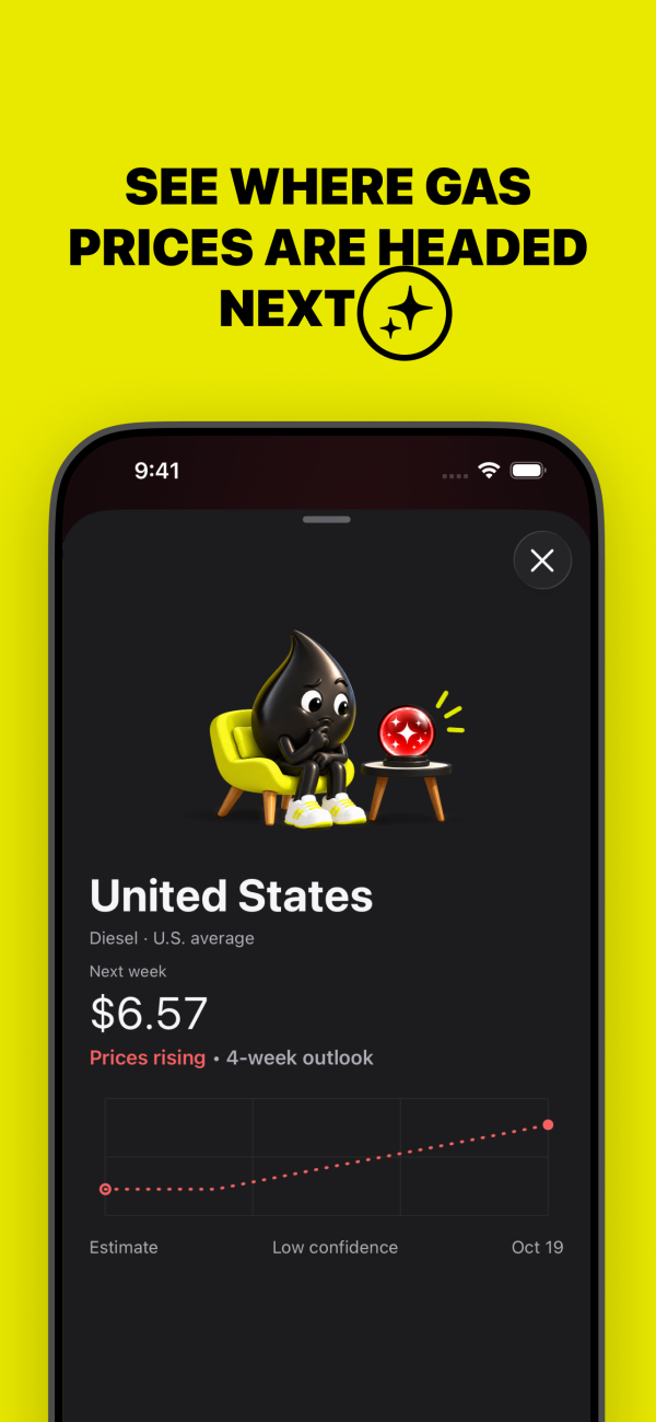 GasPulse 1.1.5 on iphone: Diesel outlook (estimate)