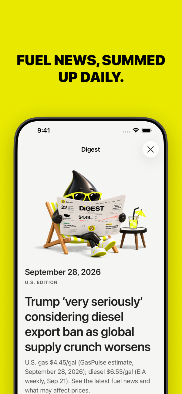 GasPulse 1.1.5 on iphone: Daily fuel Digest